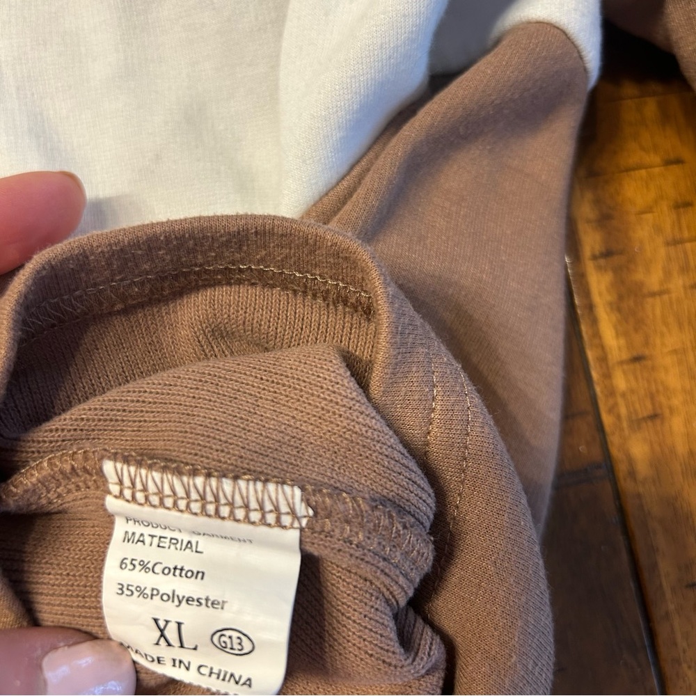 Fixmatti Brown Colorblock 2-Piece Sweatsuit Set, Size XL, Sweatshirt & Joggers - Picture 10 of 16